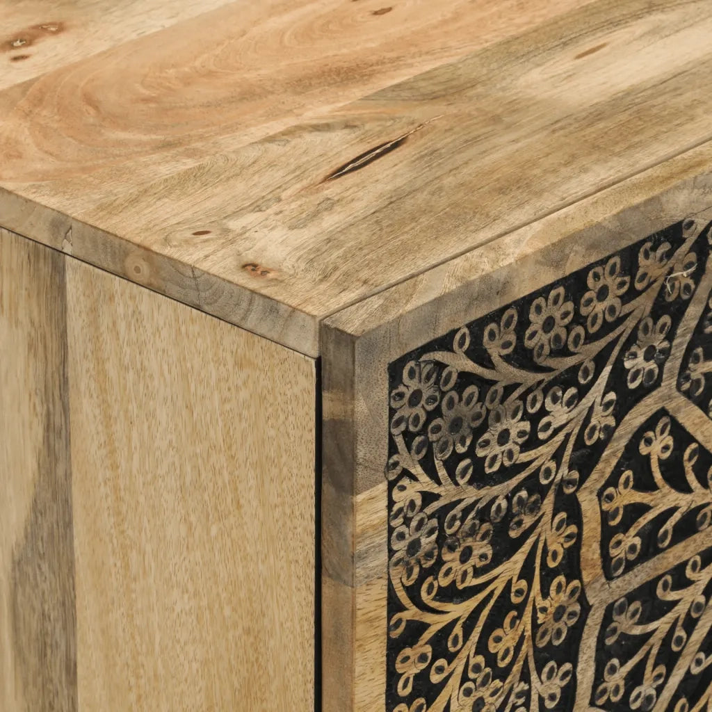 Credenza | Madia | Buffet da pranzo | Armadio da pranzo 80x33x75 cm in Legno Massello di Mango