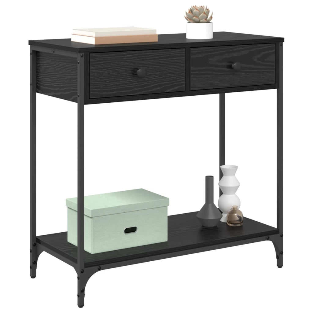 Tavolo consolle Rovere Nero 75 x 34,5 x 75 cm Legno multistrato