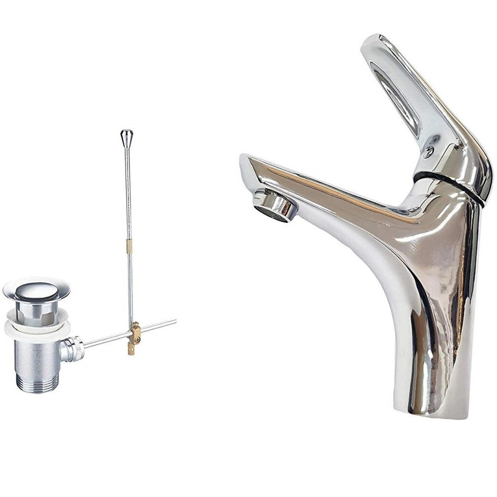 Trade Shop - Miscelatore Bagno Lavandino  52970 Piletta Scarico Filtro Fisso Doppio Foro -