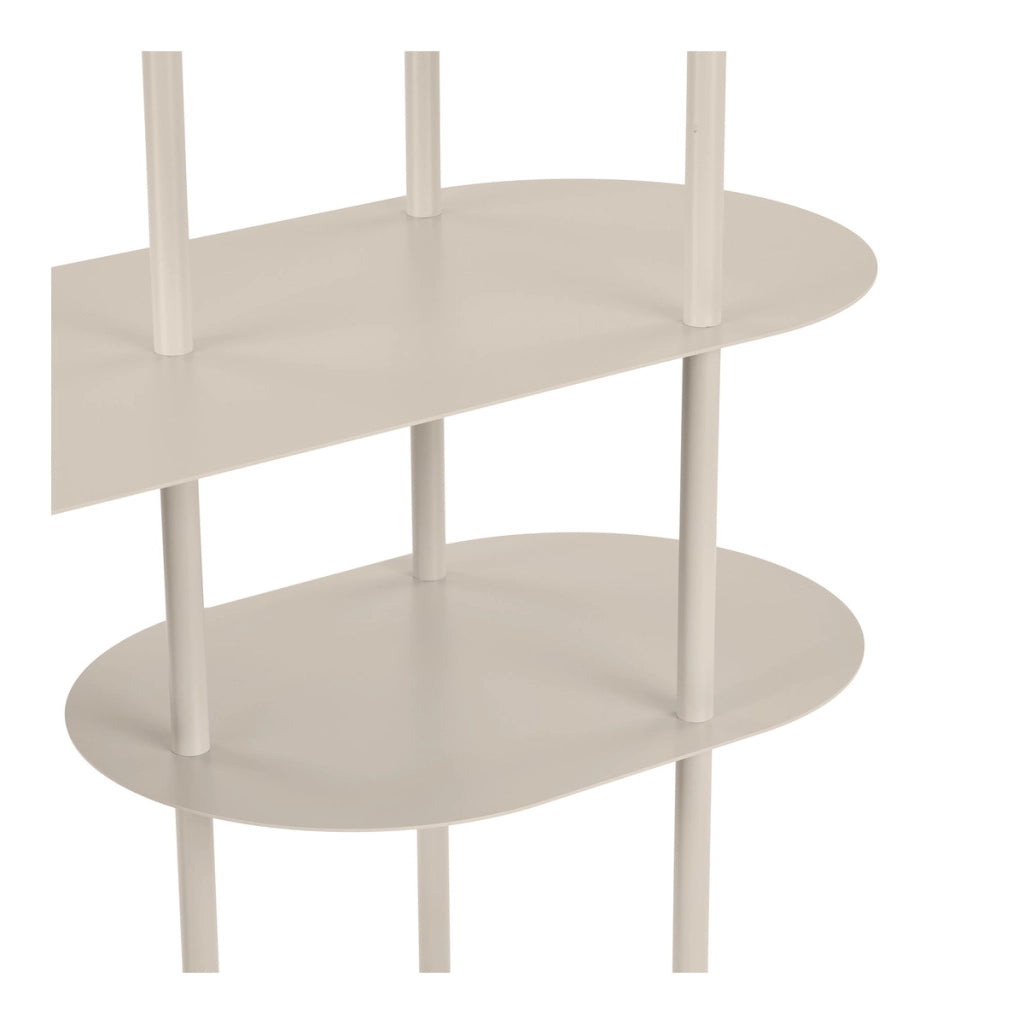 Libreria Rieti, Beige, Metallo, 118x31x139 cm