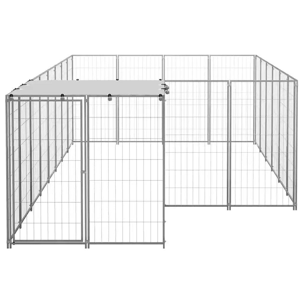 Gabbia per Cani Argento 8,47 m² in Acciaio 3082209