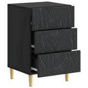 Comodino | Armadio da Notte | Mobiletto da notte Nero 43 x 39,5 x 66,5 cm Legno ingegnerizzato