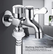 Doppio Rubinetto di Scarico - G1/2in - Argento - Raffreddamento Singolo - Lega - Rubinetto per Lavatrice - Rubinetto per Asciugatrice - Rubinetto per Piscina.