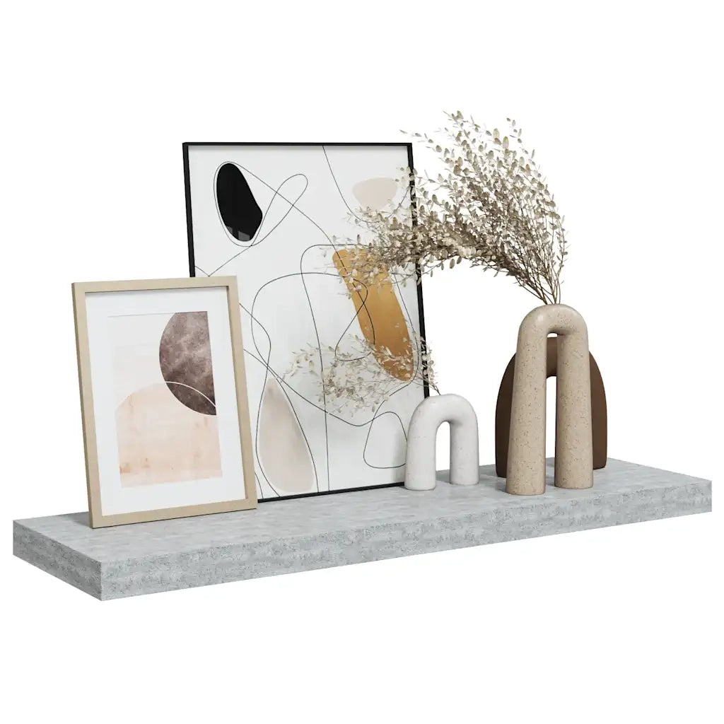 Scaffale a Parete Grigio Cemento 80x23,5x3,8 cm in MDF cod mxl 33749