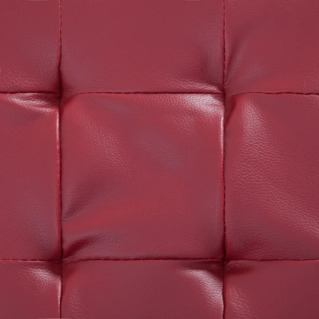 Cassapanca-Panca con Contenitore-Baule 87,5 cm Rosso Vino in Similpelle