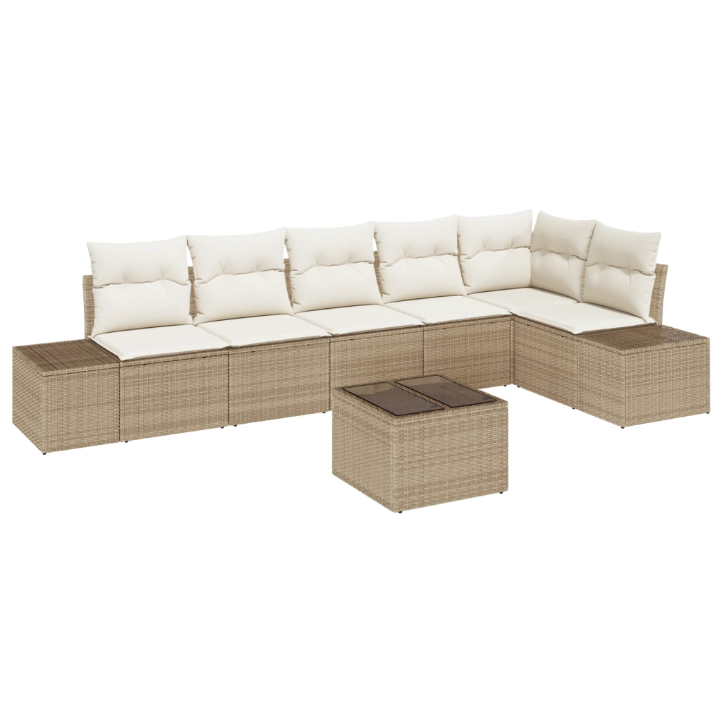 Set di Divani da Giardino con Cuscini Marrone Polyrattan
