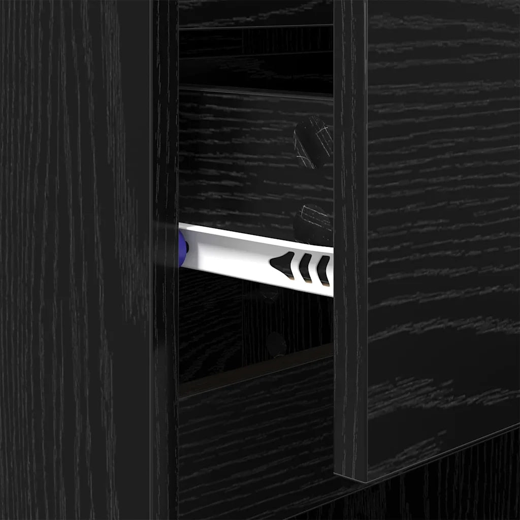 Armadio da Notte con cassetto 2 pcs Rovere Nero 40 x 35 x 70 cm
