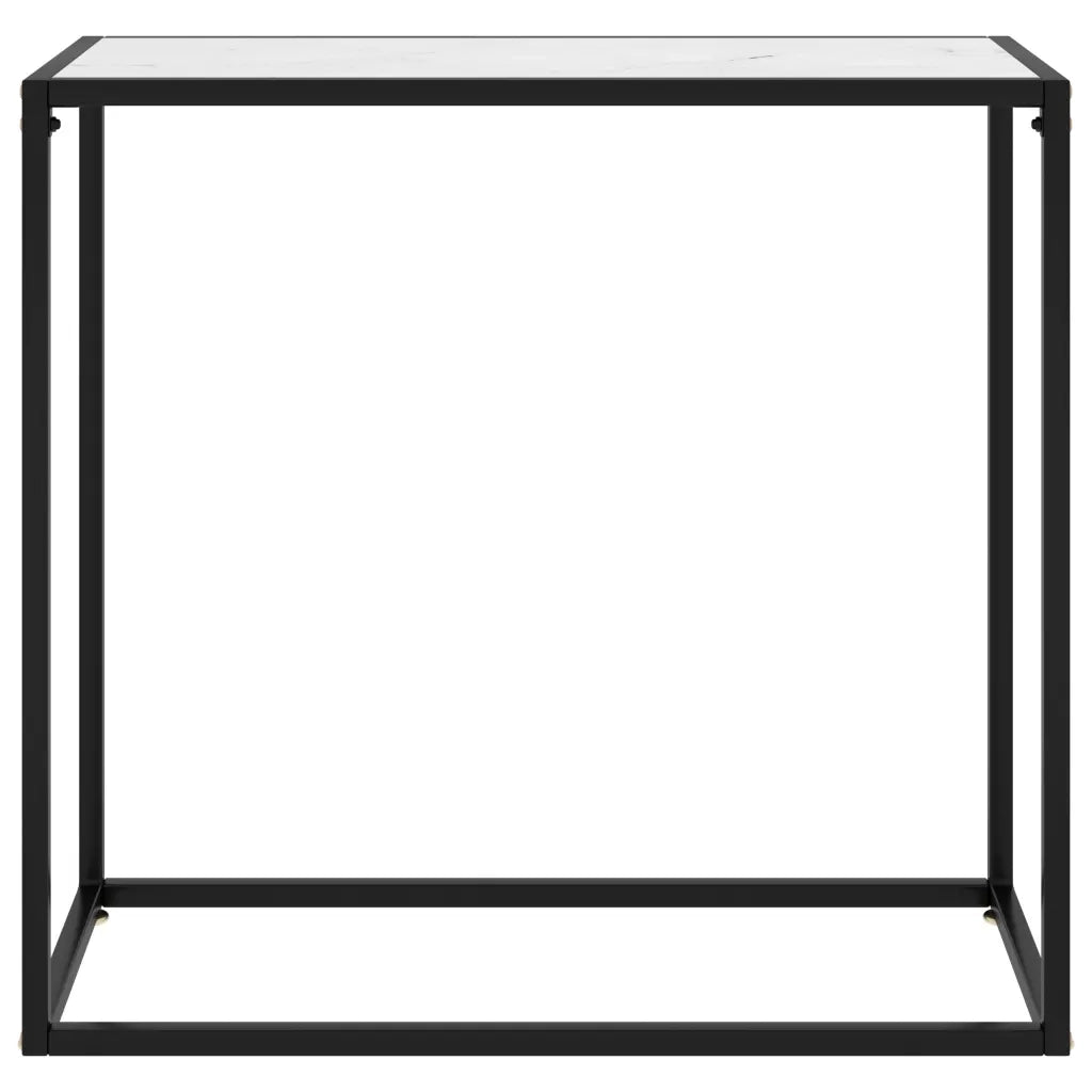 Tavolo Consolle Bianco 80x35x75 cm in Vetro Temperato 322809