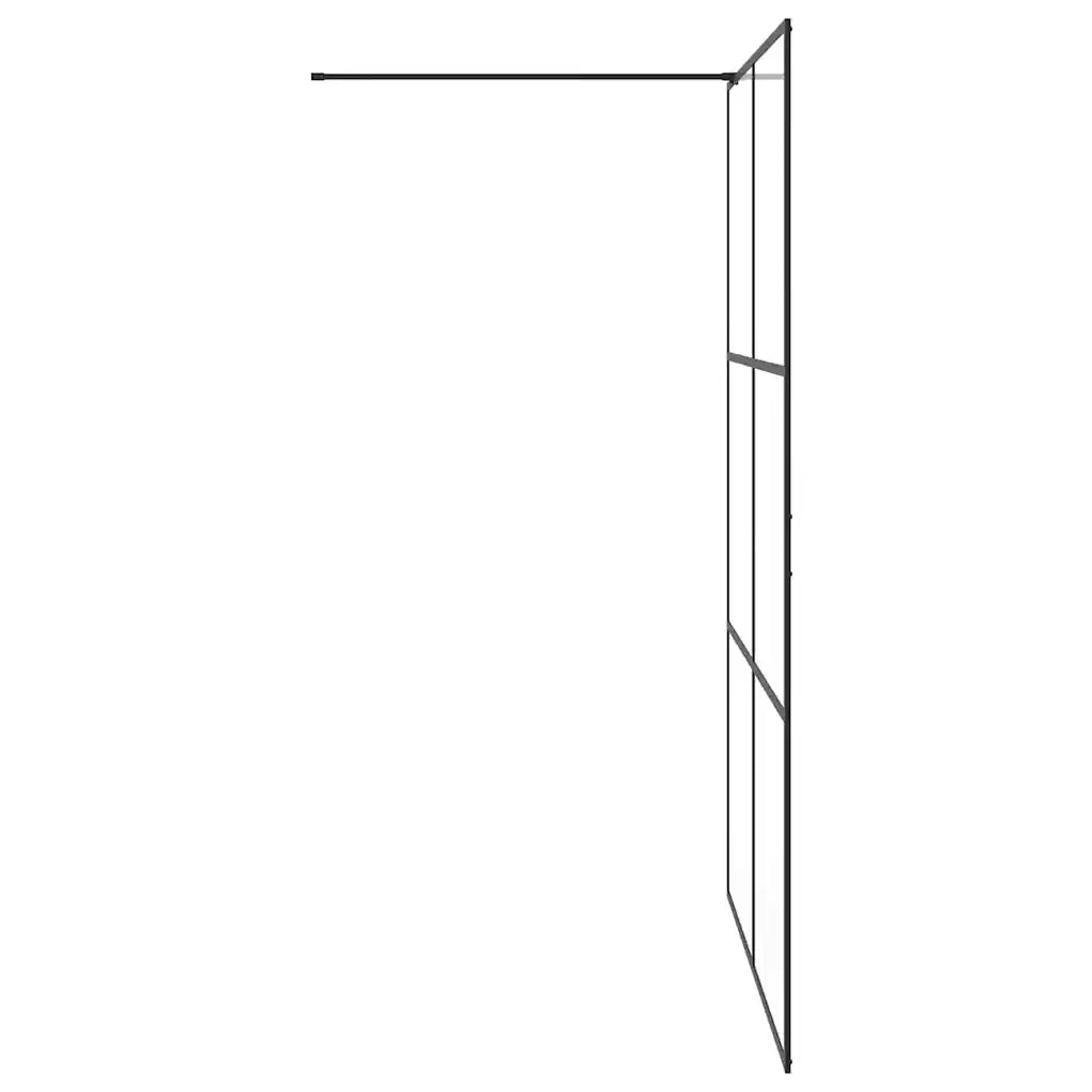 Parete per Doccia Walk-in Vetro Trasparente ESG 140x195cm Nera