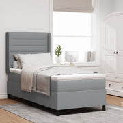 Letto a Molle con Materasso Grigio Chiaro 80x200 cm Tessuto