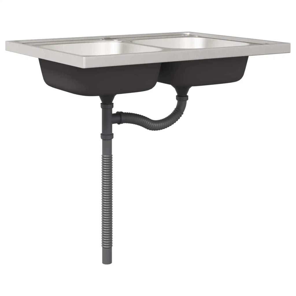 Mobiletto per lavabo Porto 2 pz Nero 80 x 46 x 81,5 cm 3315022