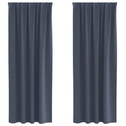 Tende Oscuranti | Tende Blackout con Anelli 2 pz Antracite 245 x 140 cm