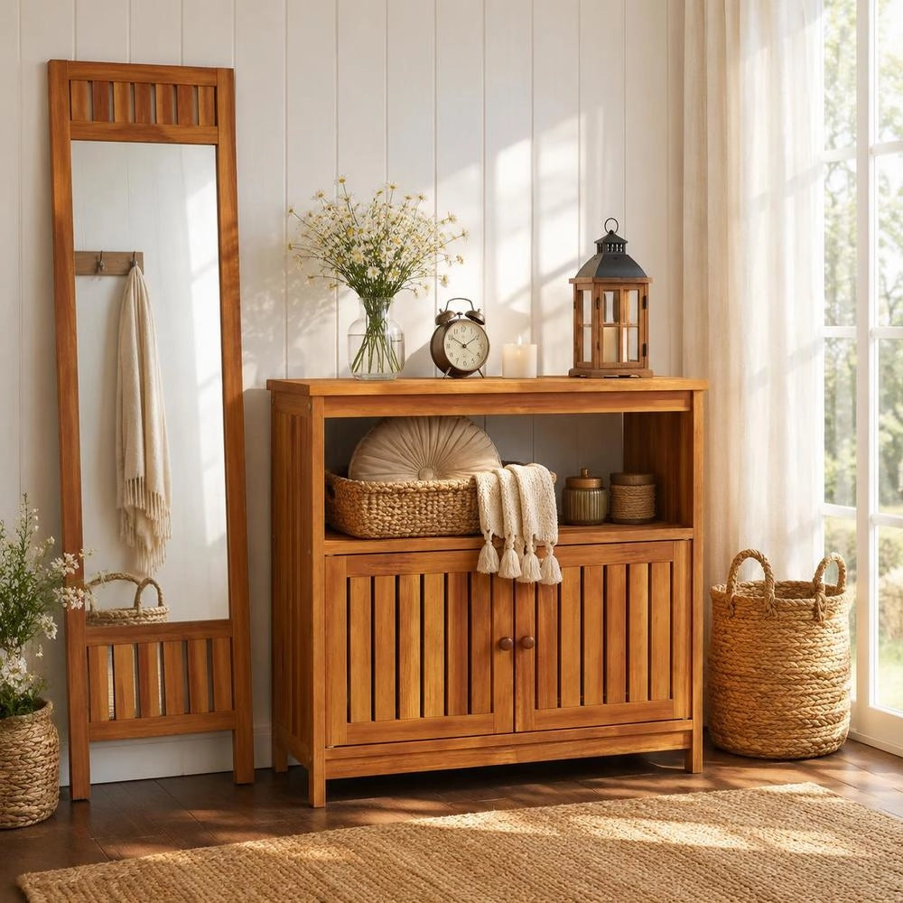 Garden Console Table 80x35x75 Cm Solid Acacia Wood