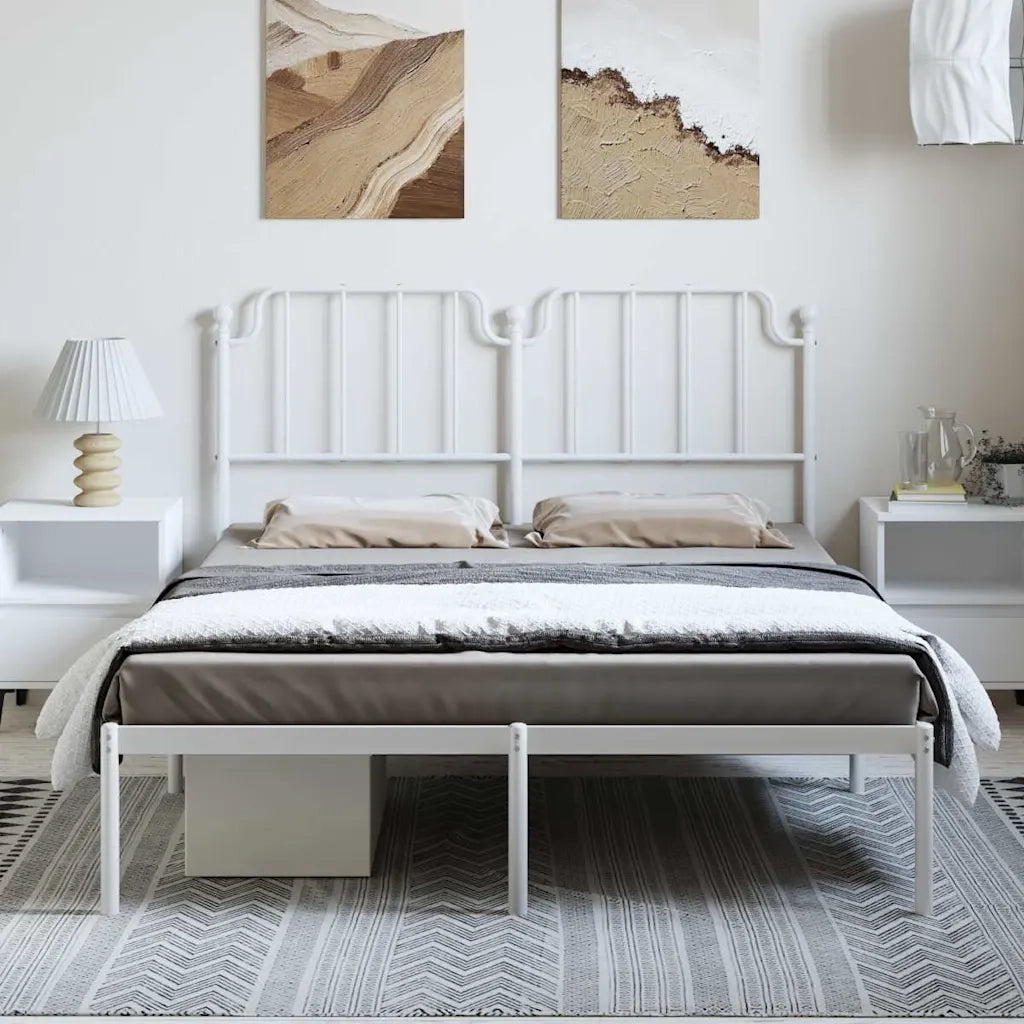 Giroletto con Testiera Metallo Bianco 135x190 cmcod mxl 132520