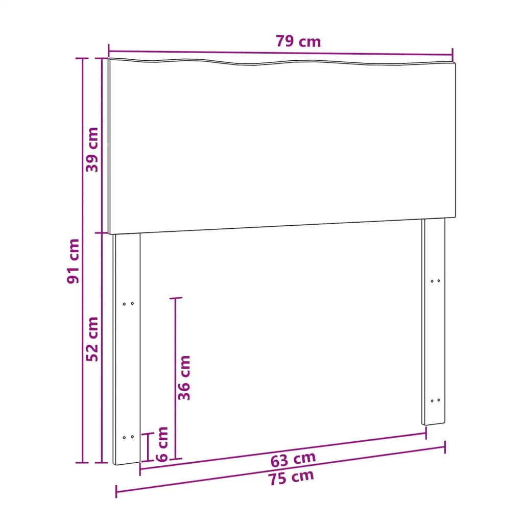 Testiera con bordo vivo ROSTOCK Bianco 75 cm 903244