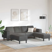 Divano Grigio scuro 250 x 188 x 76 cm Tessuto in Cords 3335132