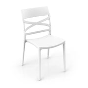 Sedia in polipropilene FLOW, MADE IN ITALY, impilabile, resistente ai raggi UV, design moderno, ideale per sala da pranzo, cucina, sala d’attesa, bar, ristoranti o giardino colore Bianco