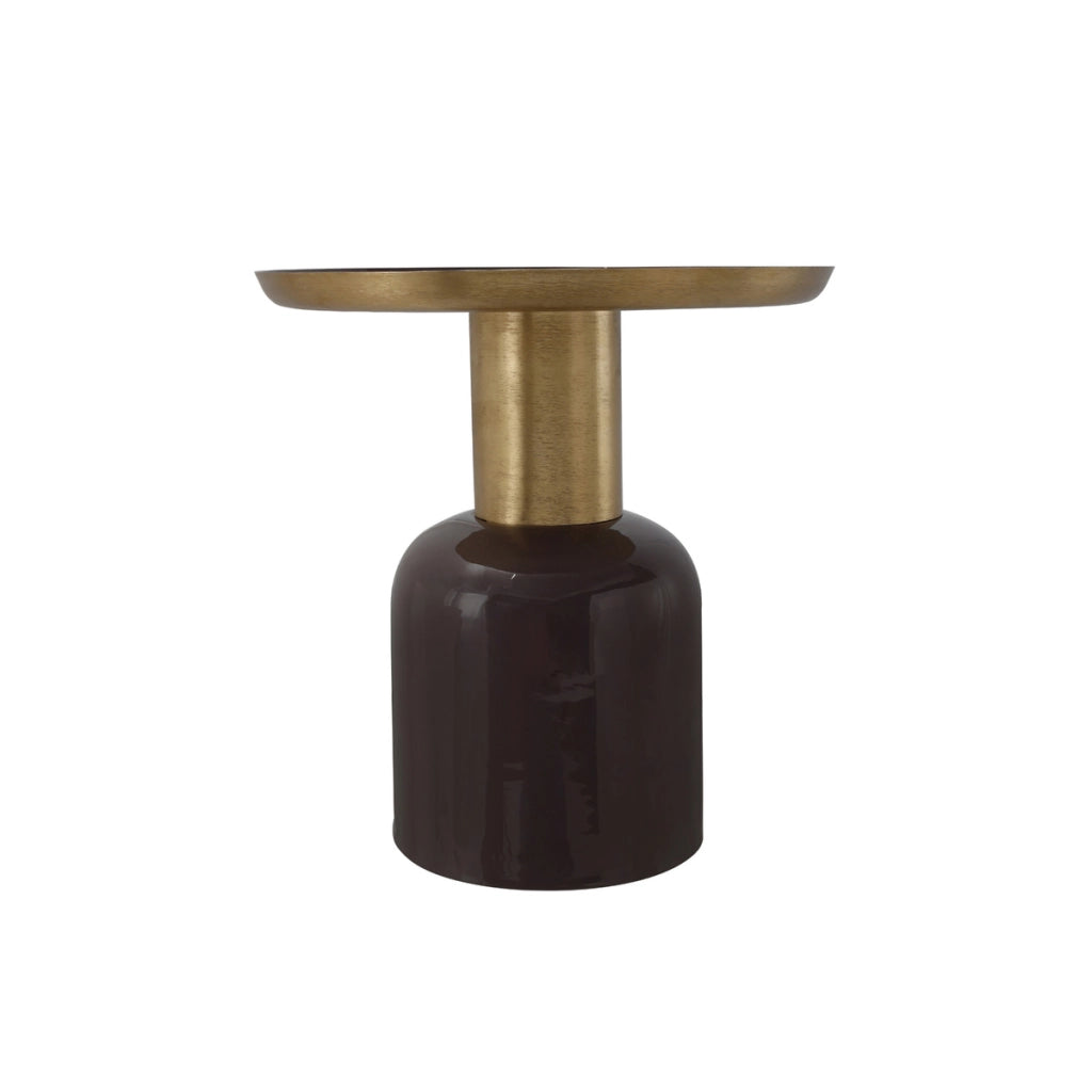 Tavolino Art Deco 825 in metallo lilla scuro e oro