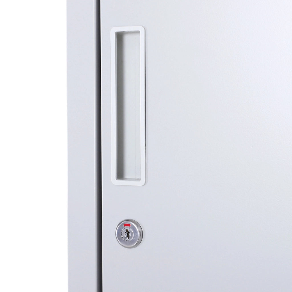 Armadio metallico a ante con 2 compartimenti ¨C zephmum ¨C 38x46x180 cm grigio