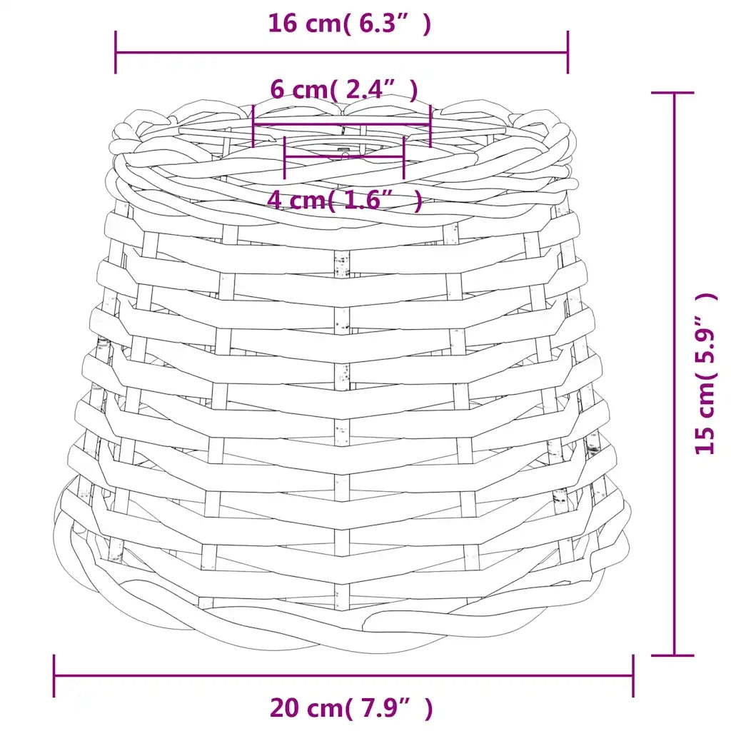 Paralume da Soffitto Marrone ?20x15 cm in Vimini CFW6746767