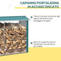 Legnaia 240x 86x160 cm in Acciaio Verde