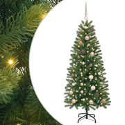 Albero di Natale | Decorazioni natalizie artificiale con 150 LED Verde 150 cm PE e PVC
