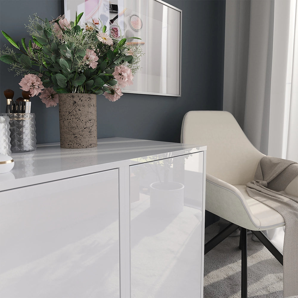 Vicco Credenza Bianco/bianco lucido 80.2 x 76 cm 2 parti