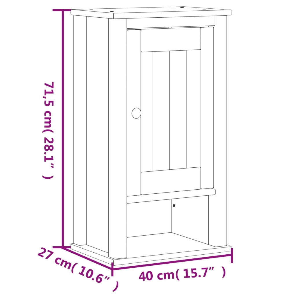 vidaXL Set Mobili da Bagno 3 pz BERG Bianco in Legno Massello di Pino