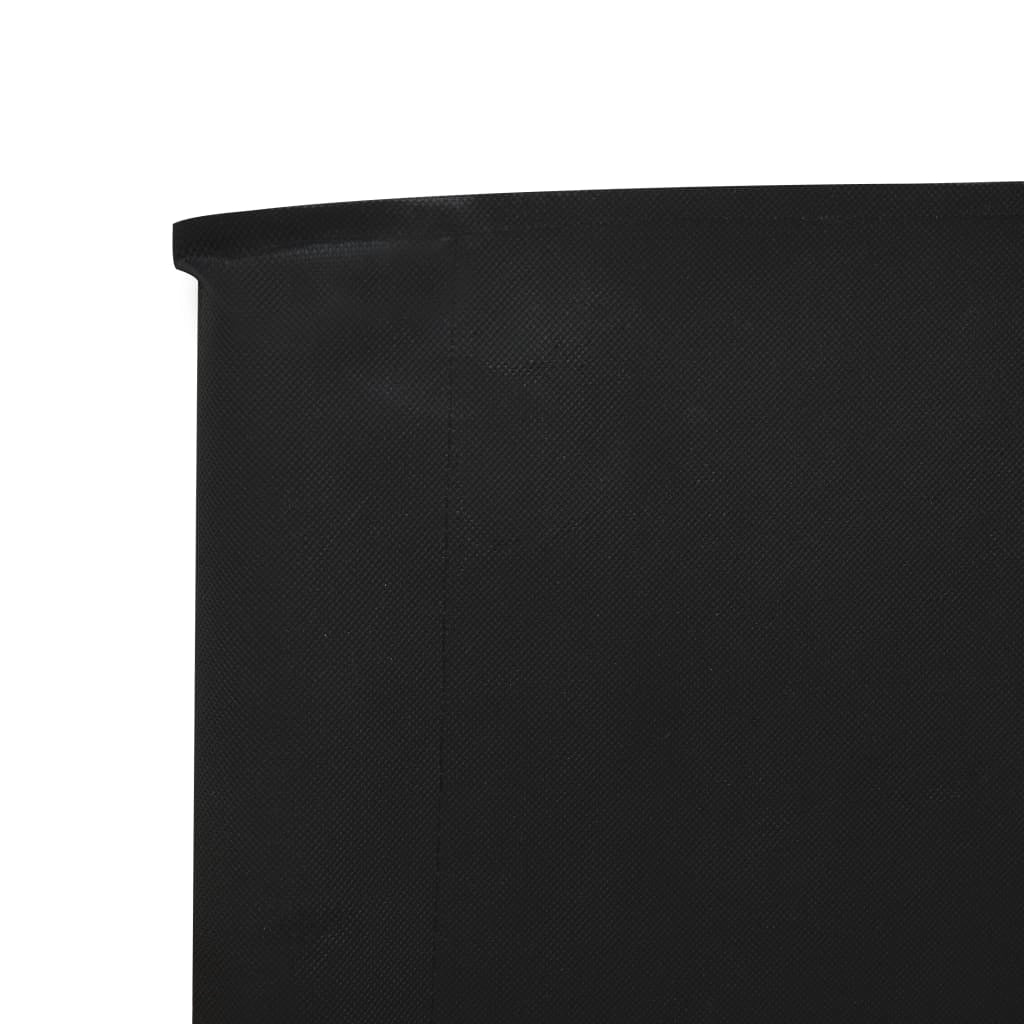 Schermo divisorio in tessuto a 5 pannelli 600 x 160 cm nero 02_0008827