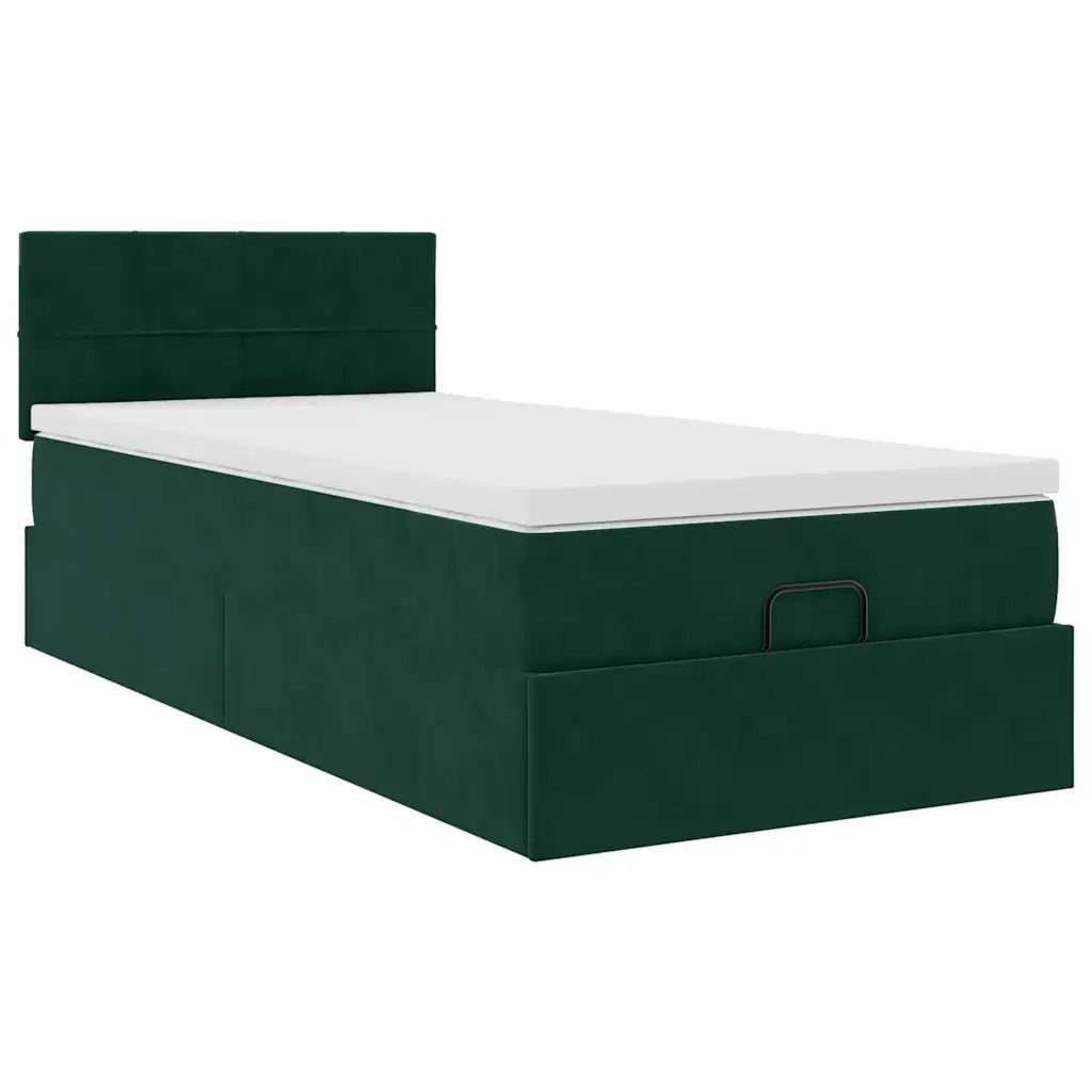 Struttura Letto Pouf con Materasso 90x200 cm in Velluto 3311750