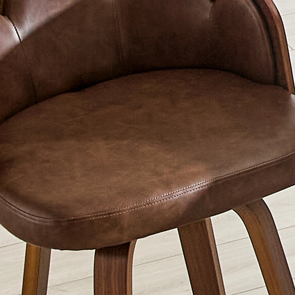 Set di sgabelli da bar con schienale a fiore, bugholz e seduta in PU, design moderno