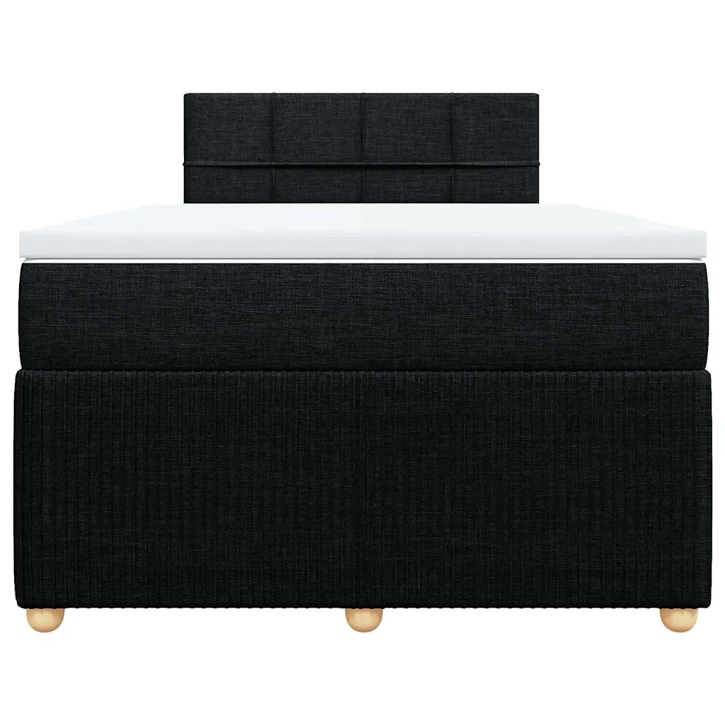 Giroletto a Molle con Materasso Nero 120x200 cm in Tessuto