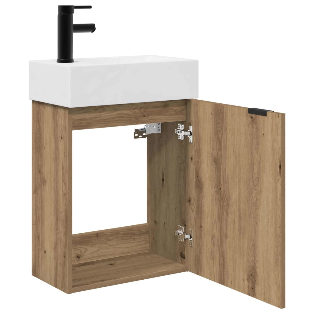 Mobile bagno con rubinetto Rovere Artigianale