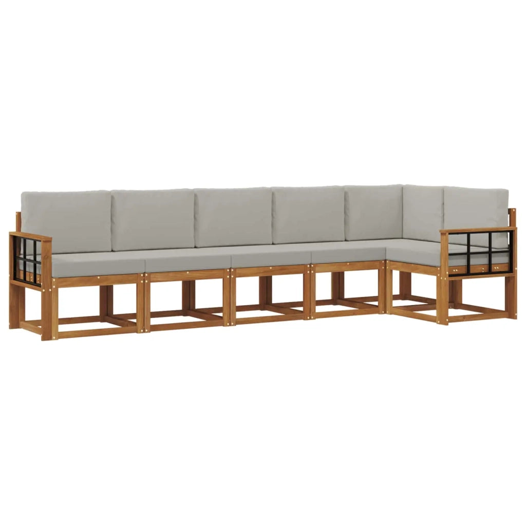 Set di divani da esterno 6 pcs Grigio Naturale e Chiaro 3366474