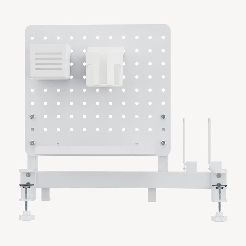 Organizzatore da Scrivania Sauda con Pegboard Pannello Forato 50 x 50 cm - Bianco [en.casa]