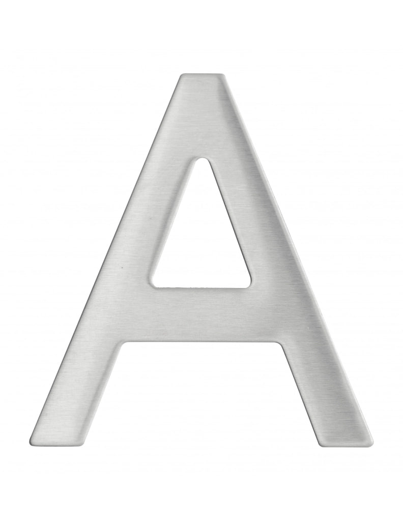 Lettera A adesiva in acciaio inox, altezza 76 mm – THIRARD