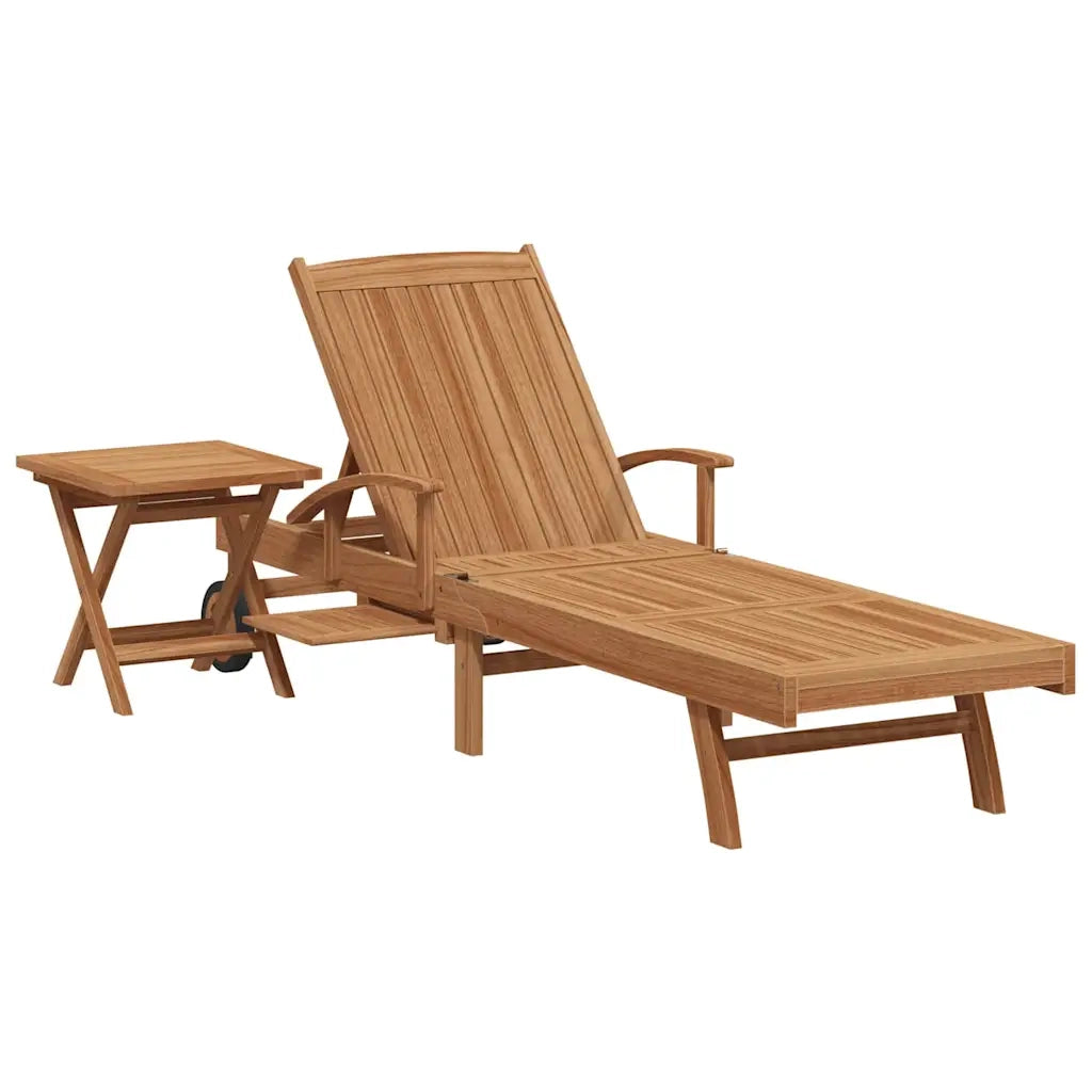 Lettino prendisole 1-persona 2 pcs Marrone Legno di teak solido