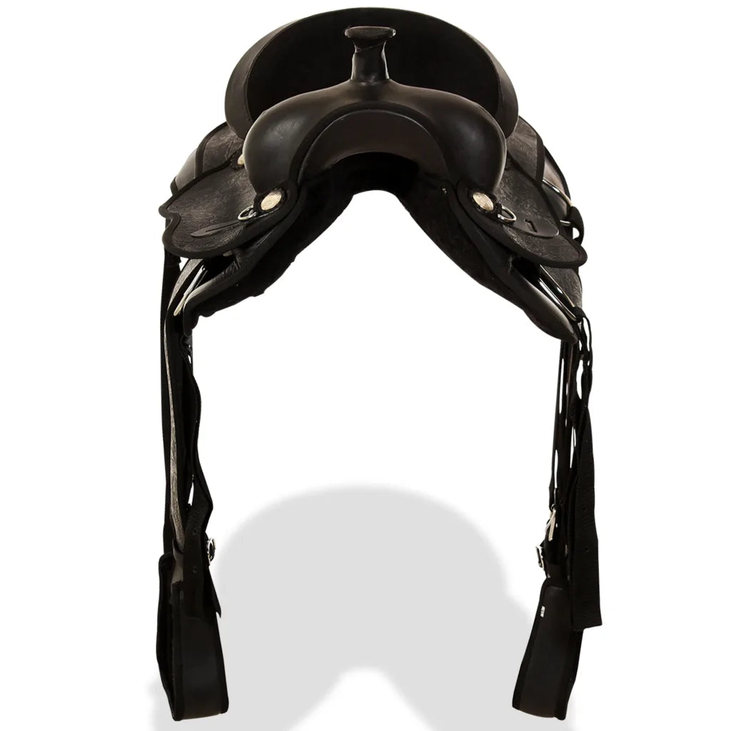 Sella Western Testiera e Pettorale in Vera Pelle 16" Nero CFW8577019