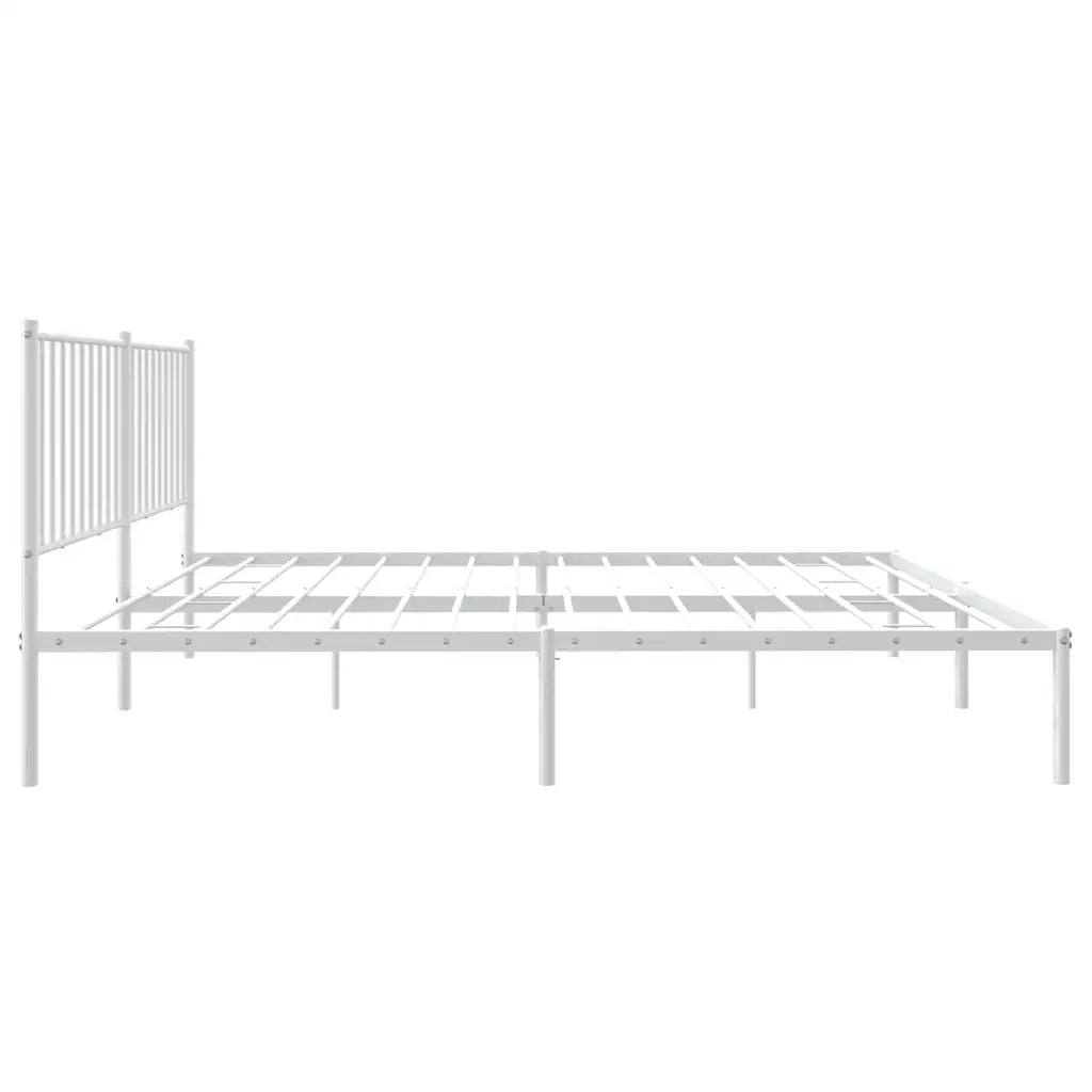 Giroletto con Testiera Metallo Bianco 150x200 cm 350933