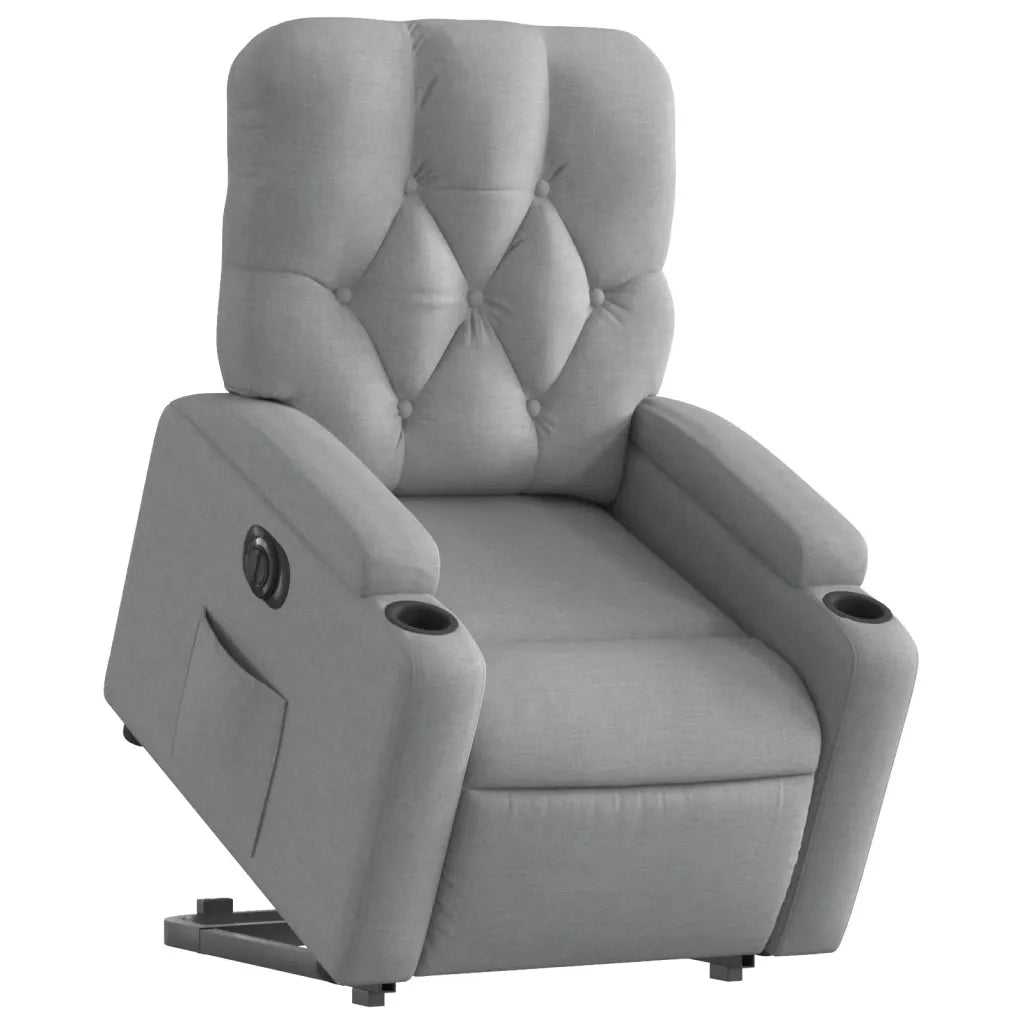 Poltrona Reclinante Alzapersona Elettrica Grigio Chiaro Tessuto 3204734