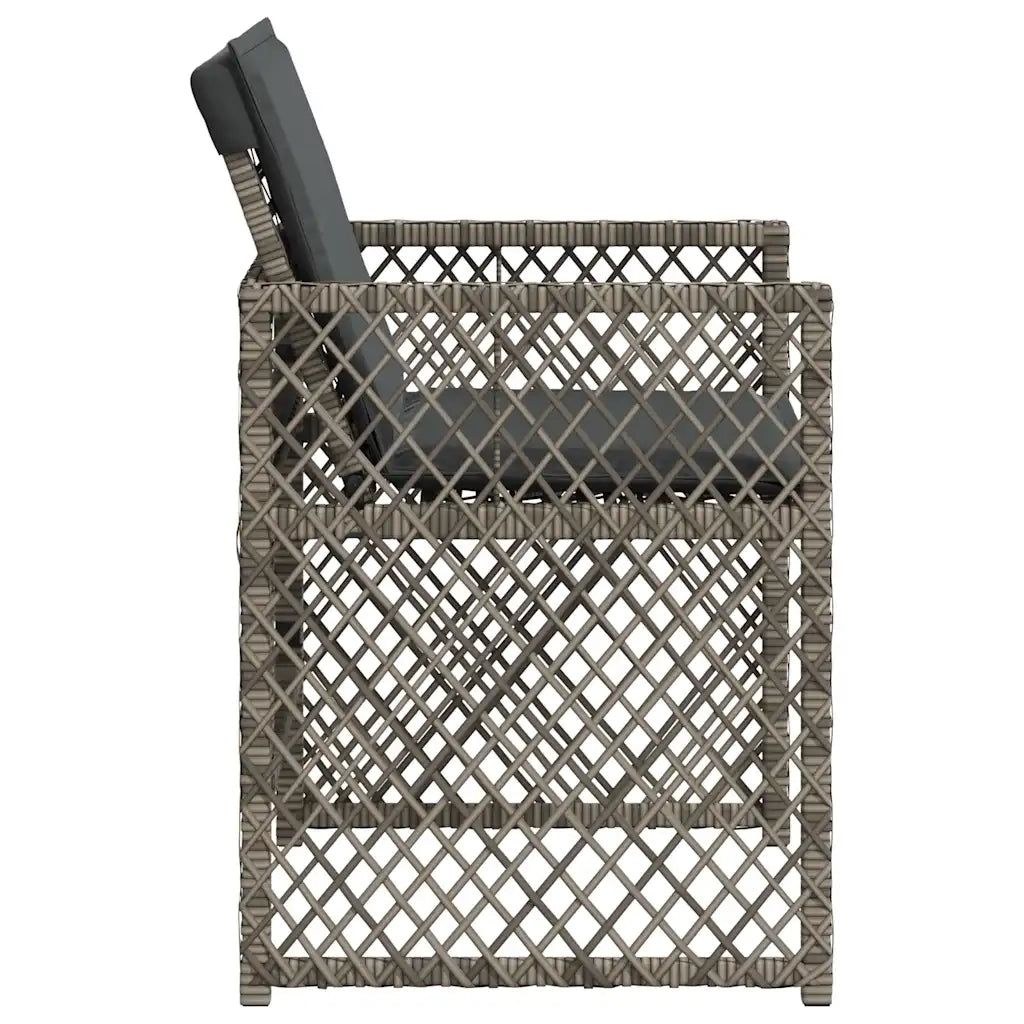 Sedie da Giardino con Cuscini 4 pz | Sedie da Esterno Grigio in Polyrattan