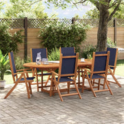 Set da pranzo da giardino 7 pezzi in legno massello di acacia e textilene, set tavolo e sedie da giardino, tavolo terrazza esterna e sedie, set terrazza, mobili da giardino esterno - 3279304