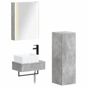 Set di mobili per il bagno 4 pcs Grigio Cemento 3407402