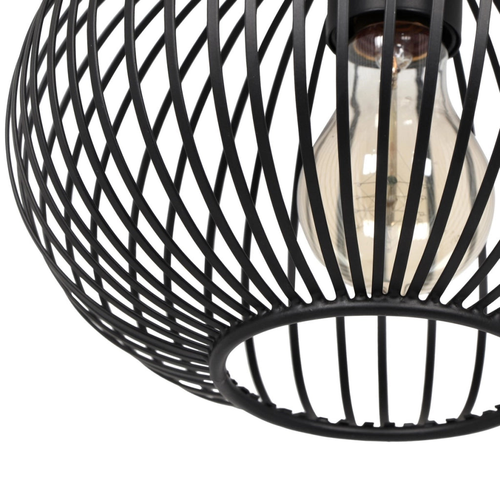 Lampada a sospensione loft nera sfera Ø23 E27 Trio Gila