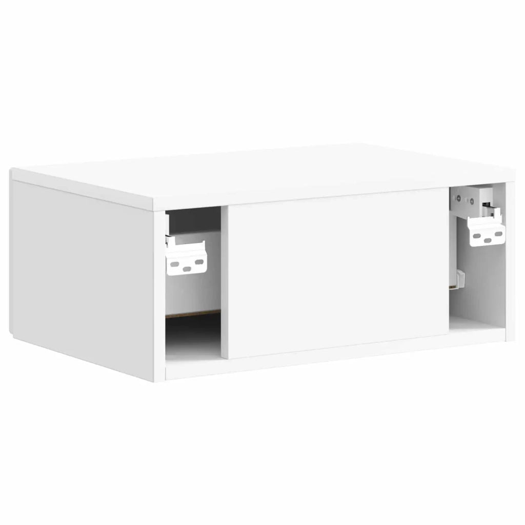 Mobiletto da notte a muro Bianco Lucido 49 x 34,5 x 20 cm 899303