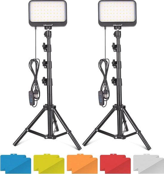 Lampada LED Dimmabile con Stativo Regolabile e Filtri di Colore per Streaming e Fotografia