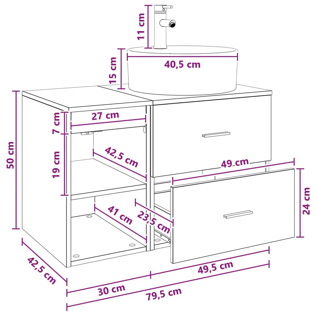 Set di mobili per il bagno 2 pcs Rovere Artigianale 3403911