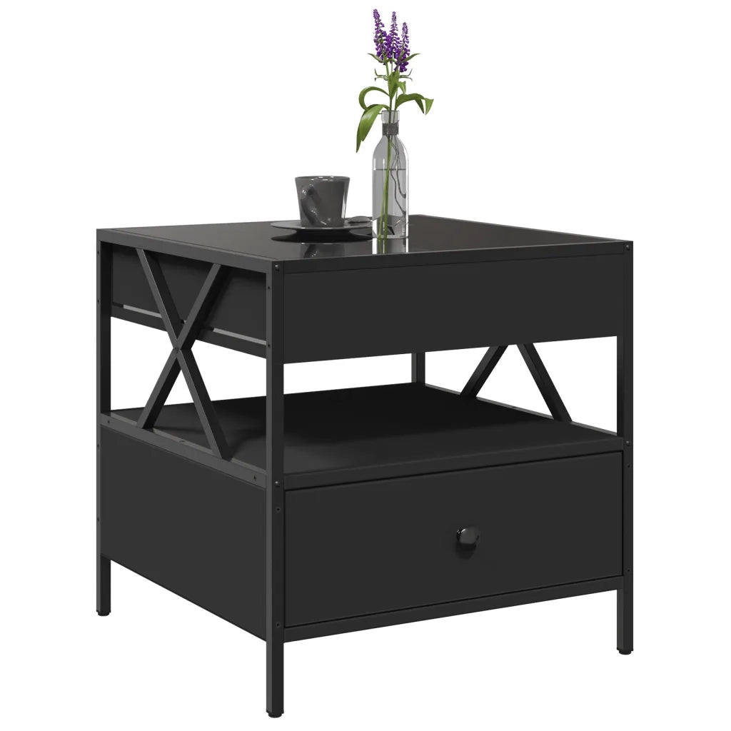 Tavolino da Salotto con LED Infinity Nero 50x50x51 cm 847712