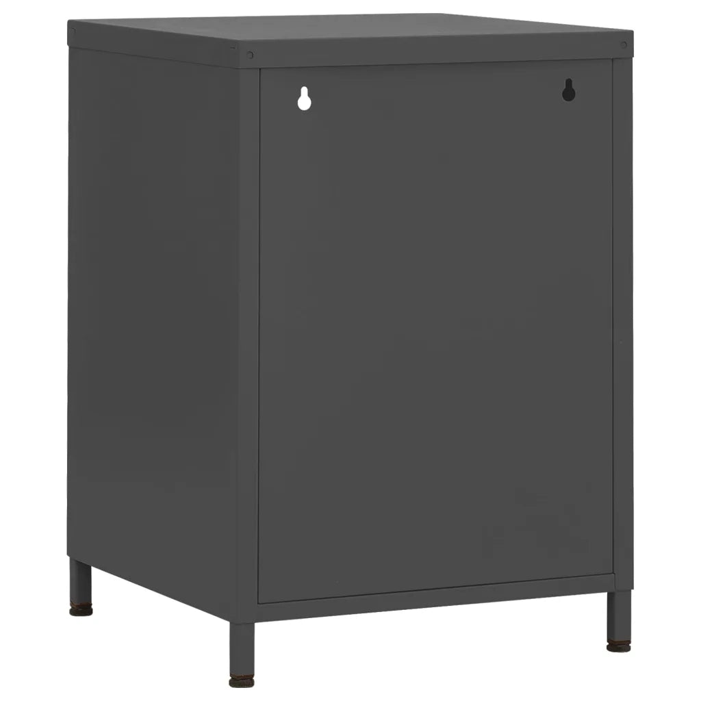 Comodino Antracite 35x35x51 cm in Acciaio 336222