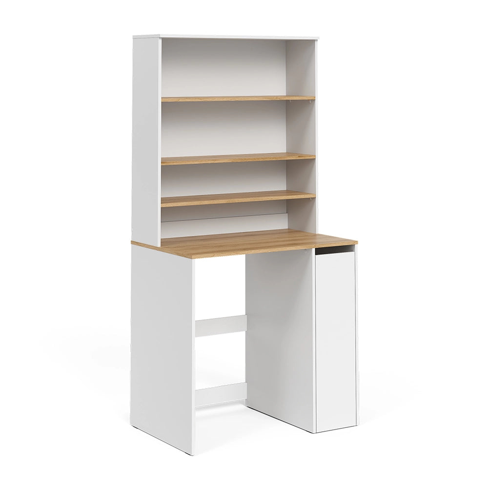 Armadio per lavatrice Viktor Bianco/Rovere artigianale 93.6 x 88.2 cm 2 parti con ripiano Vicco